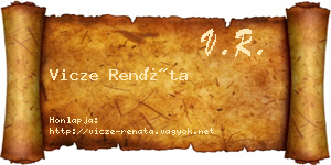 Vicze Renáta névjegykártya